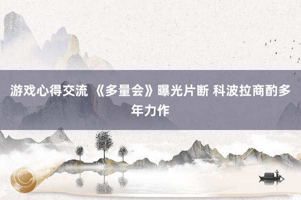 游戏心得交流 《多量会》曝光片断 科波拉商酌多年力作