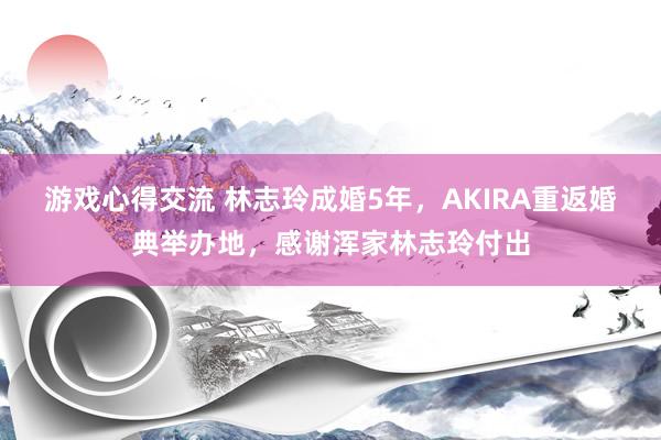 游戏心得交流 林志玲成婚5年，AKIRA重返婚典举办地，感谢浑家林志玲付出